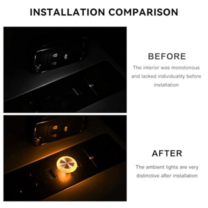 4 PCS USB LED Car Interior Atmosphere Lamp (Yellow)