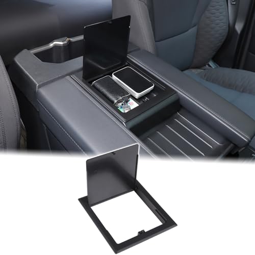 Armrest Hidden Storage Cover Lid for Toyota Tundra SR (Matte Black(B))
