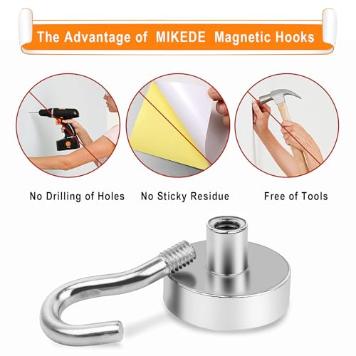 Magnetic Hooks 30lbs Strong Magnets Hook 36 Pack (Silver / 36pack-30lb)