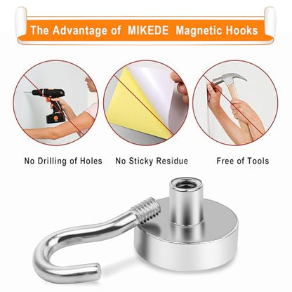 Magnetic Hooks 30lbs Strong Magnets Hook 36 Pack (Silver / 36pack-30lb)