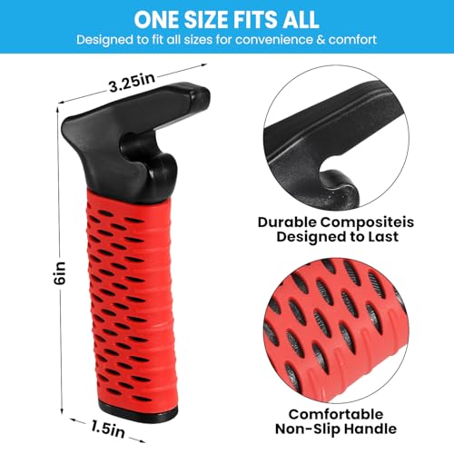 Car Door Handle for Elderly (2 Pack with Strap / Red)