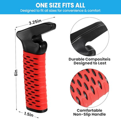 Car Door Handle for Elderly (2 Pack with Strap / Red)