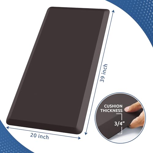 0.8" Thick Kitchen Mat Cushioned Anti Fatigue Rug Comfort Floor Mats (Chocolate / 39"L x 20"W x 0.8"Th)