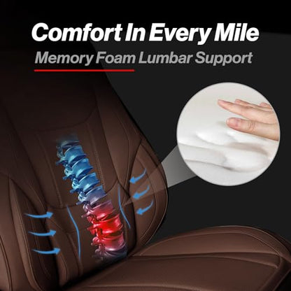 Premium Custom Fit Truck Car Seat Covers Front Seats Waterproof (A16 (See Vehicle Size Chart) / Front - Dark Brown)