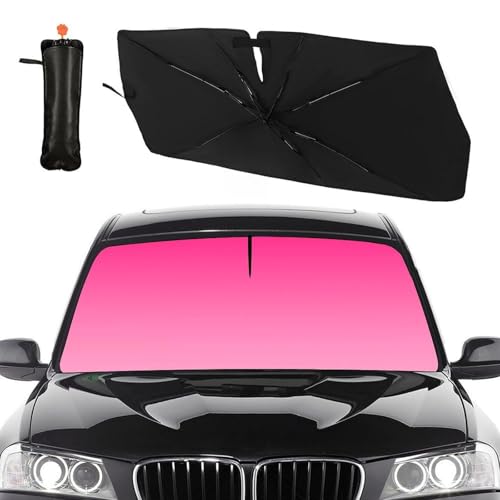 Colorful Car Windshield Sunshade Umbrella Sun Shade Umbrella for Car Foldable Windshield Umbrella Block UV Rays Heat Keep Vehicle Cool for Cars SUV 57"x30" (red)