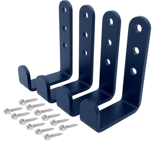 4 Pcs Black Heavy Duty Metal j Hooks for Hanging 230 lbs (Large)