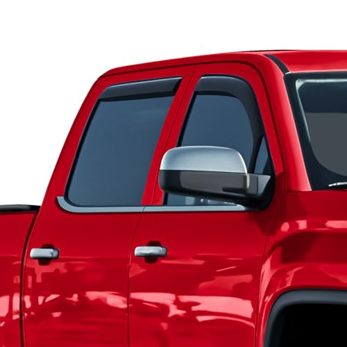 in Channel Extra Durable Rain Guards for GMC Sierra 1500 2014 (For Sierra 14-18 1500/2500/3500)