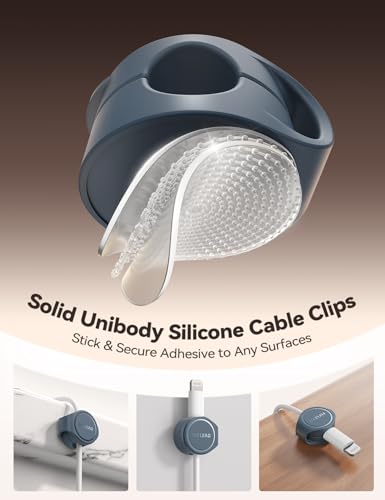 8 Pack Silicone Cord Organizer Magnetic Cable Clips (Blue)