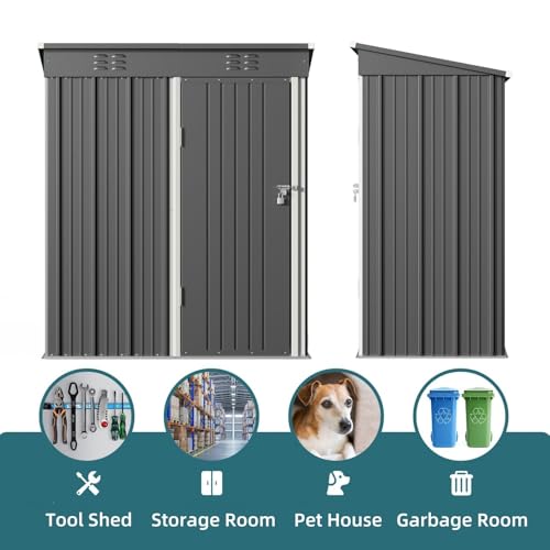 5' x 3' Outdoor Storage Shed (Dark Gray / 5' x 3')