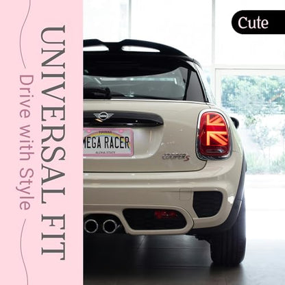 Premium Slim Princess Pink License Plate Frames (Pink / 2 Piece)
