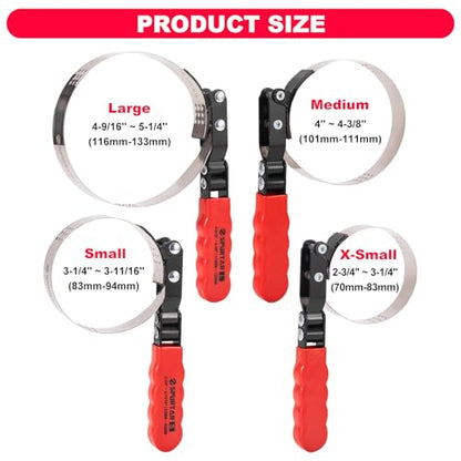7pcs Swivel Oil Filter Wrench Set (7-Piece Set: 2-3/4" - 5-1/4")