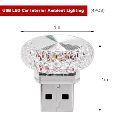 4 PCS USB LED Car Interior Atmosphere Lamp (Yellow)