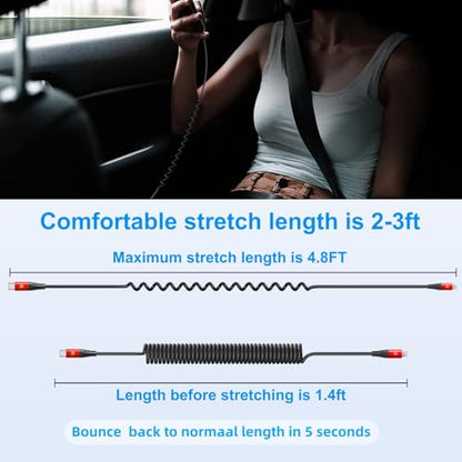 USB C to Lightning Cable for Carplay (3FT / Usb C to Lightning / Red)