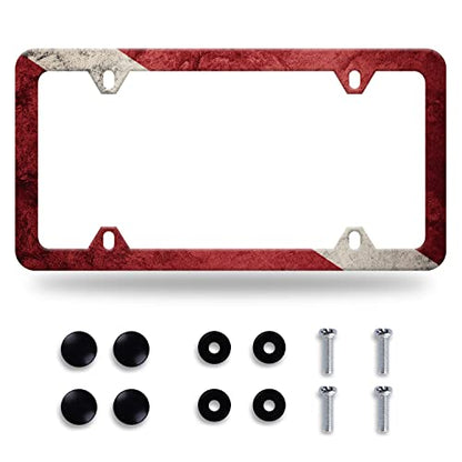 Diving Flag License Plate Frame Stainless Steel Accessory 12.3x6.3 Inch (Vintage Dive flag)