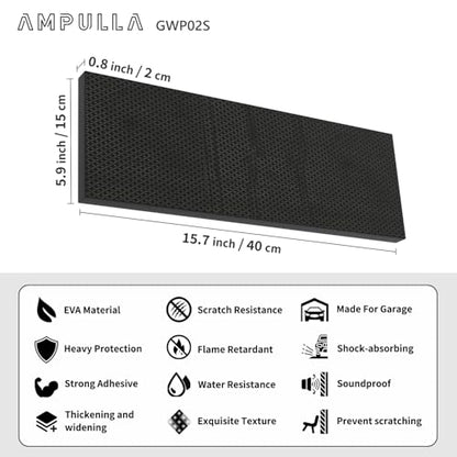 GWP02S Garage Wall Protector Car Door Protectors (4-Pack Black)