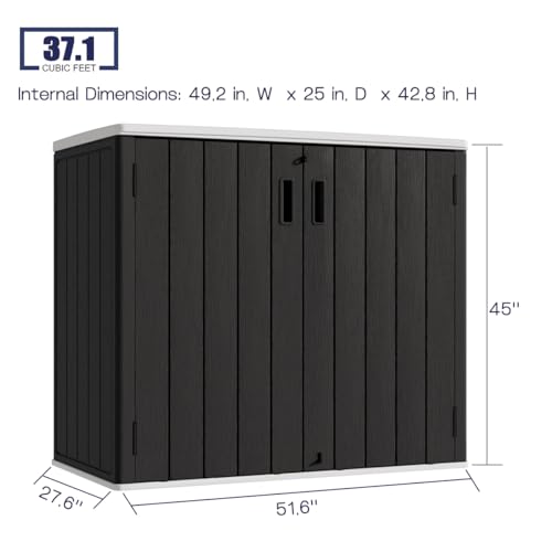 Outdoor Horizontal Storage Sheds (Black / 37 Cu.ft)