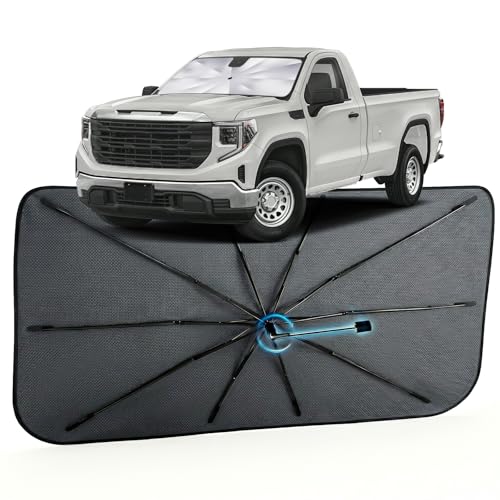 Car Windshield Sun Shade Umbrella for GMC Sierra 1500 2500 3500 2019 (For GMC Sierra 1500 2500 3500 2019-2026)