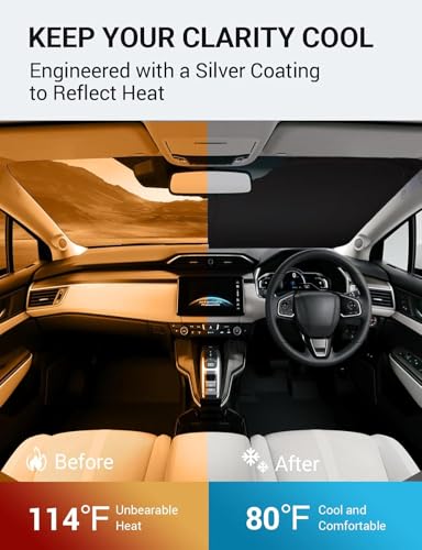 Custom Fit Car Windshield Sun Shade for 2017 (2017-2021 Clarity)