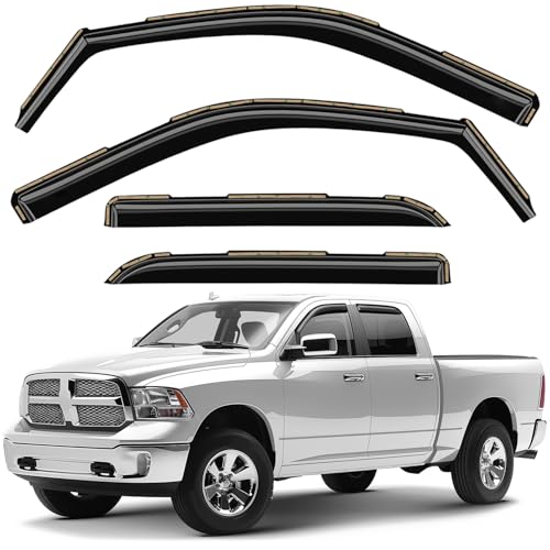 Window Deflectors Smoke Tinted in (For RAM 09-18 Crew Cab)