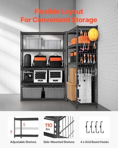 Storage Shelves (Black / 18" D x 48" W x 72" H)