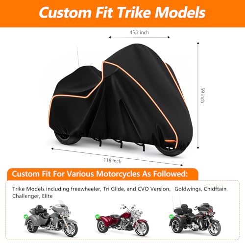 Motorcycle Cover for Harley Trike Freewheeler 2009 (Black / for Trike Models Freewheeler)