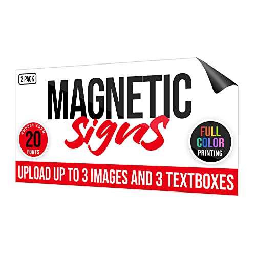 2 Pack Personalized Magnetic Signs for Vehicles (Design a)