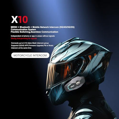 X10 Motorcycle Helmet Bluetooth Headset Speakers Headphone (Red)