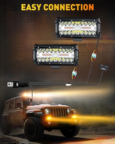 7 Inch LED Light Bar (White&Amber 3 Modes)