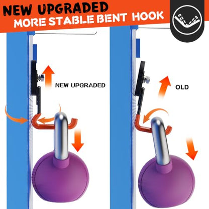 Pro Mag Upgraded Heavy Duty Magnetic Garage Hooks (V1 Pro 2.59INCH 4PACK Orange Medium Hooks)