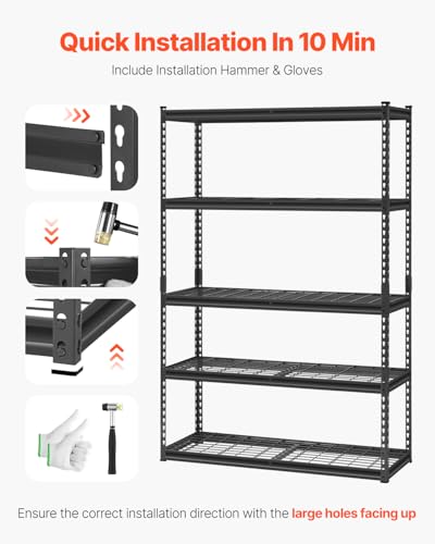 Storage Shelves (Black / 18" D x 48" W x 72" H)