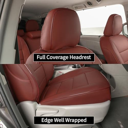 Sienna Seat Covers for 2011 (Leather (Burgundy) / 2011-2020 8 Seats, 2nd Row 4/2/4 Split)
