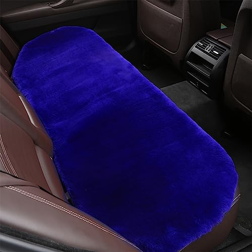 Blue Genuine Sheepskin Car Rear Seat Cover for Fuzzy Back Cushion (Blue)