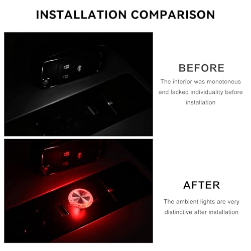 4 PCS USB LED Car Interior Atmosphere Lamp (Red)