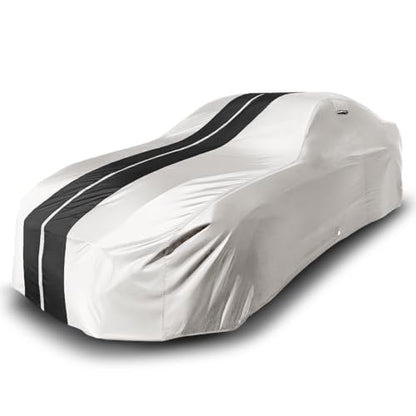 Car Cover Waterproof All Weather for 1959 (42. El Camino 1959-1960 / Light Gray / Black (Stripe))