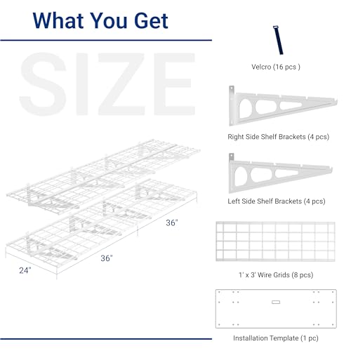 2 Pack 2x6ft Garage Shelving 24 (2 pack-2x6 ft / White)