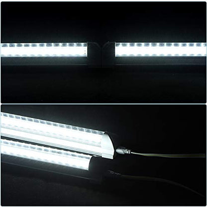 4 Pack Led Shop Lights (4PCS 8FT 2 Row V-Shape 6000K)