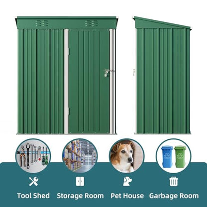 5' x 3' Outdoor Storage Shed (green / 5' x 3')