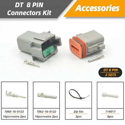 2 Sets 8 Pin DT Waterproof Connector Kit (8PIN 2SET)