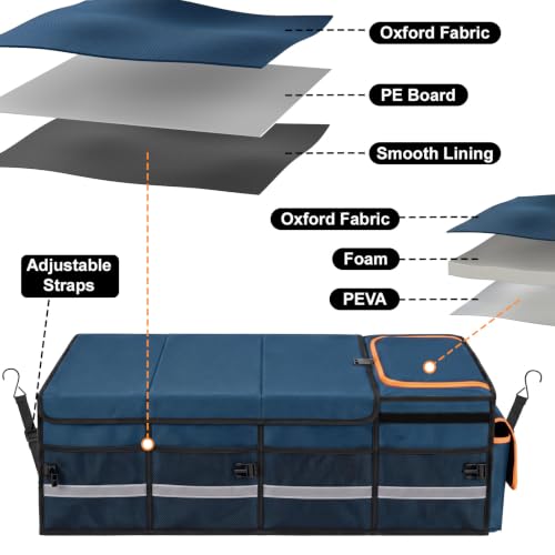 Car Trunk Organizer and Storage for Car (Blue / Extra Large)