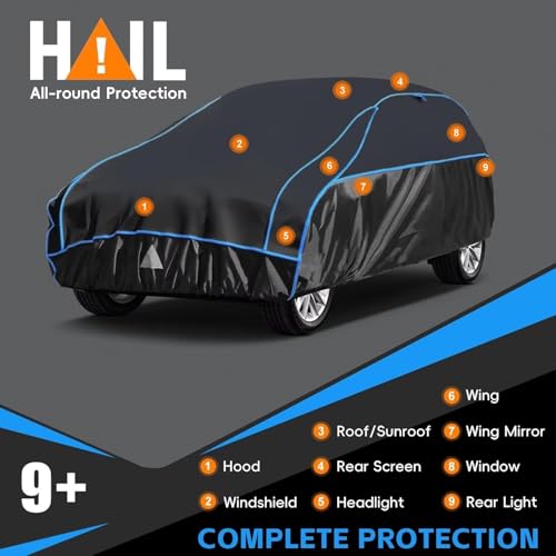 Hail Protector Car Cover for SUV (Black Blue / B7-Length 202 inch to 211 inch)