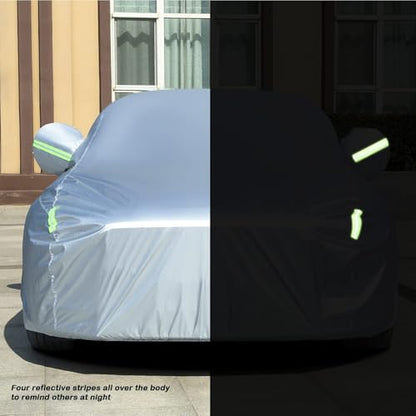Car Cover Waterproof All Weather for Automobiles (Silver-Green / 3XXL: for Sedan (Length 191"-200"))