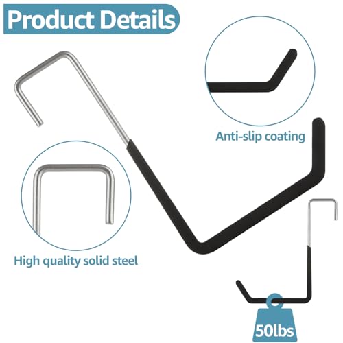 16 Pack Rafter Hooks Heavy Duty Rafter Hanger Vinyl Coated Large S Hooks for Hanging Ladder Bike Hangers Garage Storage Organizer