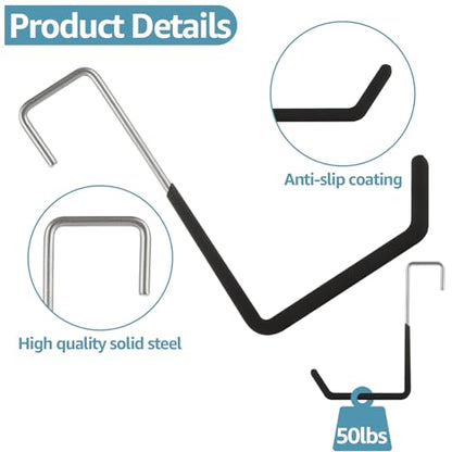 16 Pack Rafter Hooks Heavy Duty Rafter Hanger Vinyl Coated Large S Hooks for Hanging Ladder Bike Hangers Garage Storage Organizer