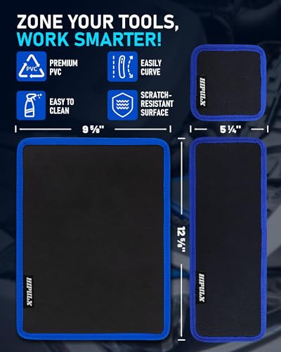 Magnetic Tool Mat Set (4 Magnetic Pads & Pickup Tools & Inspection Mirror)