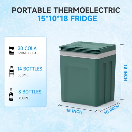 Electric Cooler & Warmer with Handle 26.5 Quart (25L / Army Green)