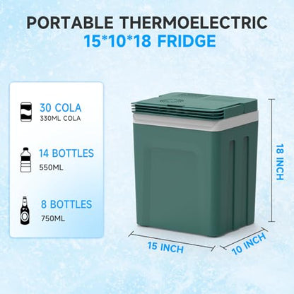 Electric Cooler & Warmer with Handle 26.5 Quart (25L / Army Green)