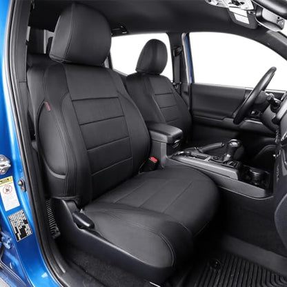 Custom Fit Tacoma Car Seat Covers for Toyota Tacoma 2024 2025 2026 Xtra Cab SR ((Black) / 2024-2026 Tacoma Xtra Cab Front Row)