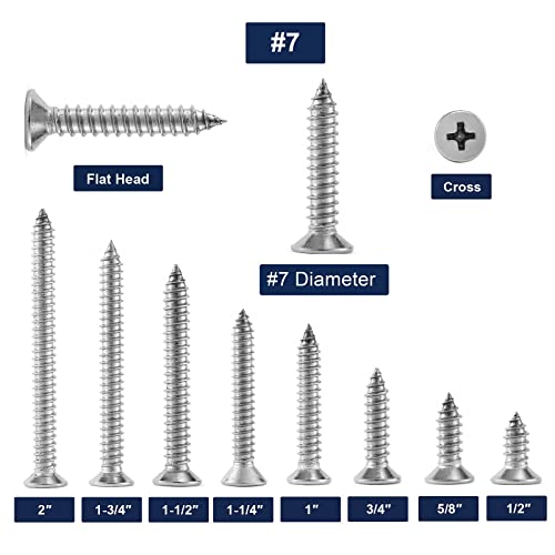 7 x 1 Wood Screw 100Pcs 18 (#7 x 1")
