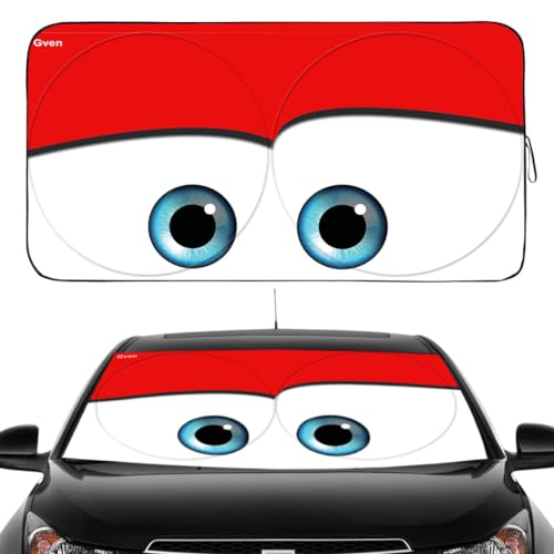 Windshield Sun Shade Universal Fit for Car Window Sunshades Cover Automotive Interior Sun Protector Accessories for Compact& Midsize Sedan (Red / Small (Universal Fit))