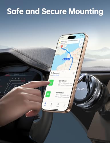 Newest Vacuum Magnetic Phone Holder for Car Phone Holder Mount【Movable Vacuum Suction】 Magsafe Car Mount Cell Phone Holders for Your Car Accessories for Women Men for iPhone 17 16 (Black)